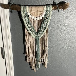 Handmade Macrame Wall Hanging on Driftwood